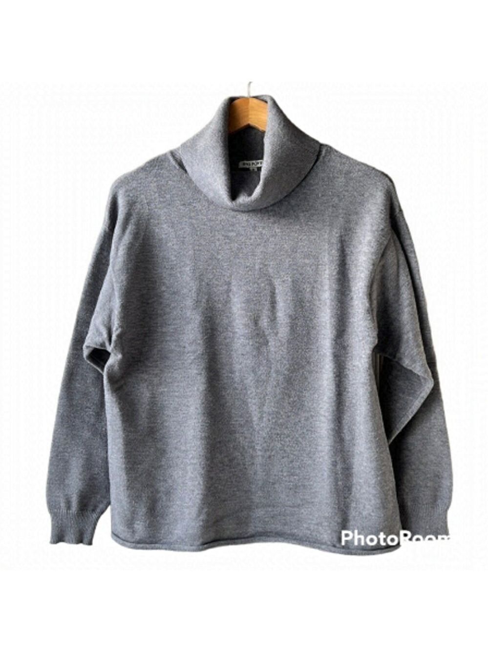 RAG POETS Grey Turtleneck Cropped Sweater Size Small